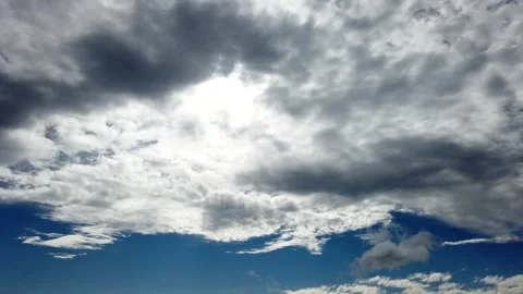 The sun comes out of the clouds. Time laps Video stock 142604902