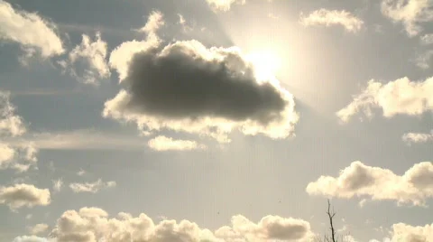 Sun coming from behind some clouds Stock Footage 860524