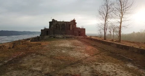 Sun coming through the clouds on a winter day Stock Footage 122395198