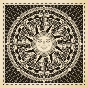 Sun Compass Stock Illustration