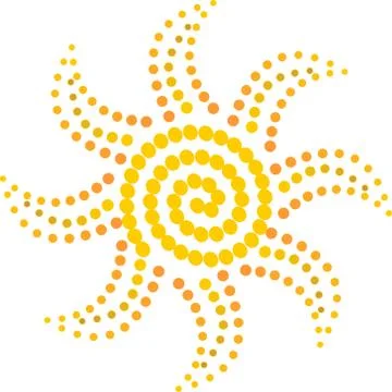 Sun composed of yellow beads Stock Illustration