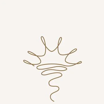 Sun continuous line art. One line sketch sunny summer outline vector background Stock Illustration