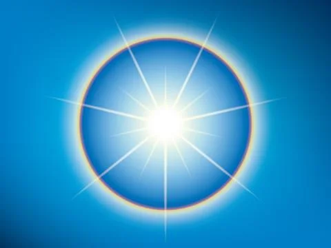 Sun corona on vector graphic art. Stock Illustration