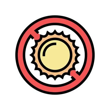 Sun counterindication color icon vector illustration Stock Illustration