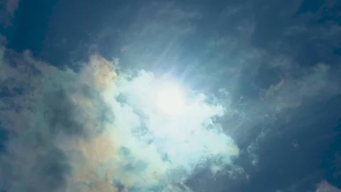 Sun Covered By White Clouds Stock Footage 91446248