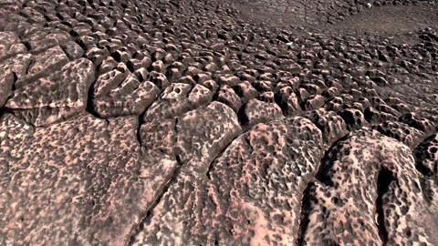 Sun Crack Texture Rock Floor Background At Phulangka National Park Stock Footage 301073951