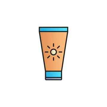 Sun cream color gradient vector icon 스톡 일러스트