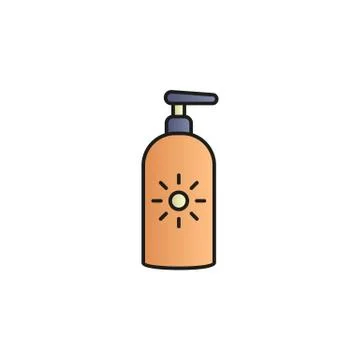 Sun cream color gradient vector icon Stock Illustration