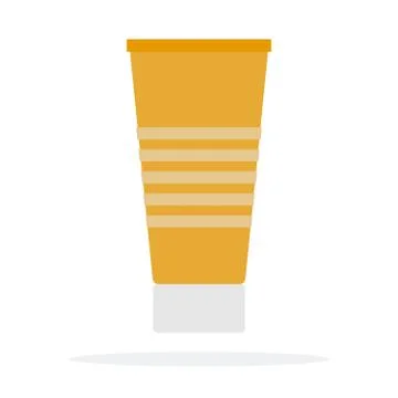 Sun cream in a tube vector flat material design isolated object on white Illustrazione stock