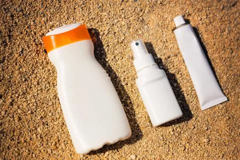 Sun creams mock-up Stock Photos