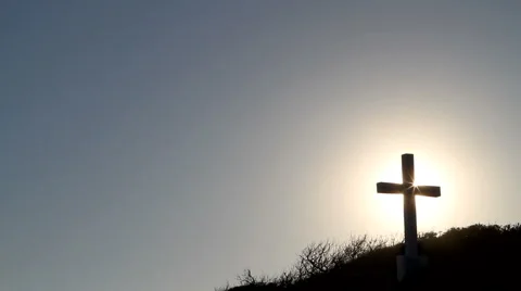 Sun Cross Silhouette Stock Footage 1215985