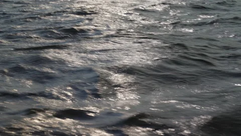 Sun Dappled Slow Motion Rippling River Water from Boat Vídeo Stock 242016405