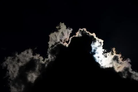 Sun in the dark sky. Lunar eclipse. Blood moon. Lunar eclipse on night sky Stock Photos