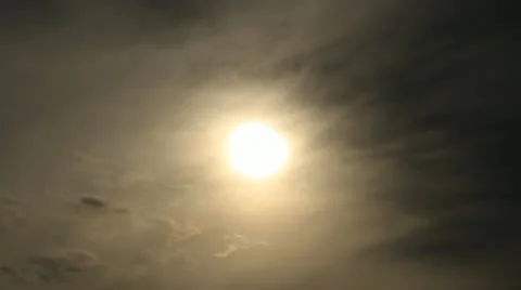 Sun on the darkering moody sky Stock Footage 11137560