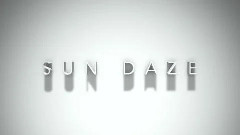 Sun daze 3D title animation with shadows on a white background Stock Footage 297799405