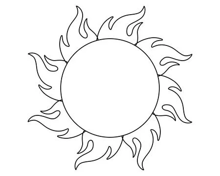 Sun decorative stylized element - vector editable picture for coloring logo Stock-Illustration