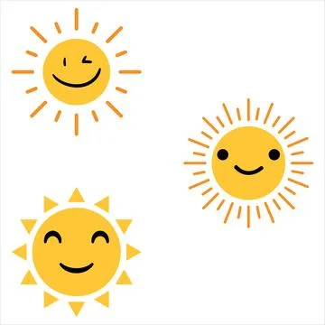 Sun design. collection of sun. sun with cooling glass. Sun cooling glass Stock Illustration