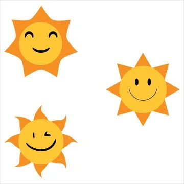 Sun design. collection of sun. sun with cooling glass. Sun cooling glass Stock Illustration