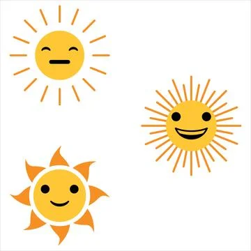 Sun design. collection of sun. sun with cooling glass. Sun cooling glass Stock Illustration