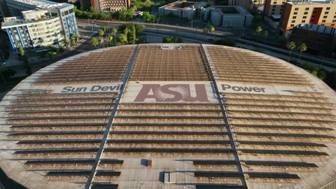 Sun Devil Power at Arizona State University. Wells Fargo Arena in Tempe. Stock Footage 246901328