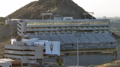 Sun Devil Stadium at Arizona State University in Tempe, AZ. Aerial Stock Footage 246863319