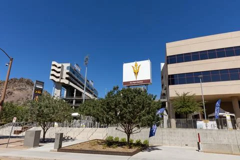 Sun Devil Stadium is an outdoor college football stadium, on the campus of Ar Stock Photos