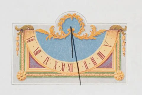 Sun dial made in the wall Stock Photos