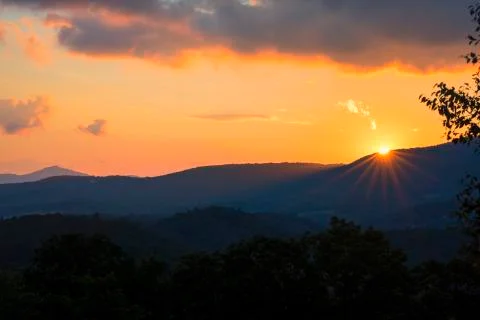 Sun Dips Below the Horizon Foto stock