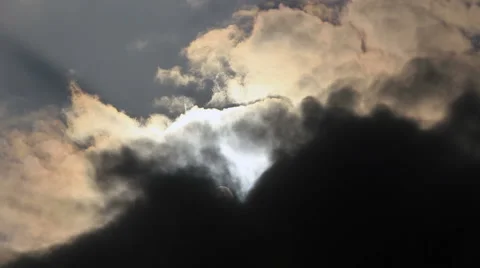 Sun disk in clouds steam Stock Footage 45644470