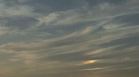 Sun Dog in Time Lapse in Icy Cirrus Clouds Stock Footage 54726677