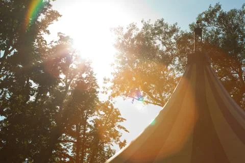 Sun in the dome of the circus Stock Photos