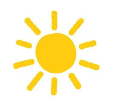 Sun doodle painted icon isolated on white background. Vector illustration. Stock Illustration