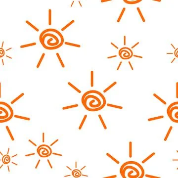 Sun doodle pattern Stock Illustration
