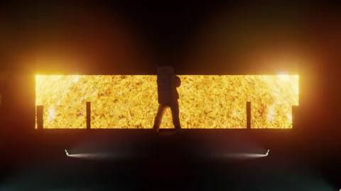 Sun door opens and the astronaut strikes a glamorous pose Stock Footage 290470920