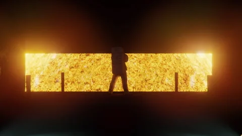The sun door opens and the astronaut strikes a glamorous pose Stock Footage 290492937
