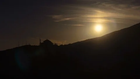 Sun down in Mount Etna Stock Footage 88566184