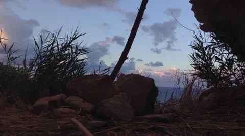 Sun down mountains and clouds At Fiolen Cape Crimea Russia 3 Stockbeeldmateriaal 68962643