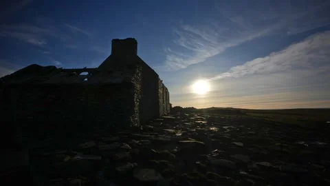 Sun down time lapse on Swona in Orkney in 4k Video stock 297770850