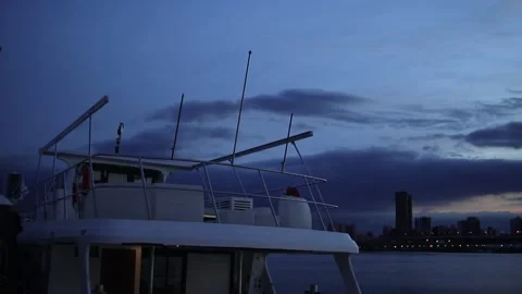 Sun down yacht Video stock 157612852