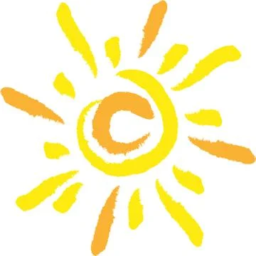 Sun drawn, sun and summer logo Stock Illustration