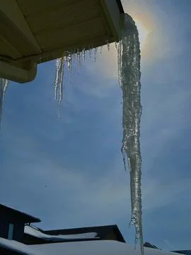 Sun drenched icicle Stock Photos