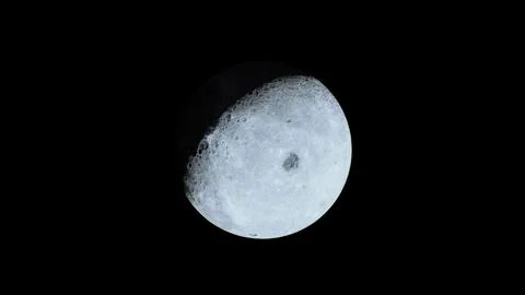 Sun-drenched side of the moon visible from outer space Stock Illustration