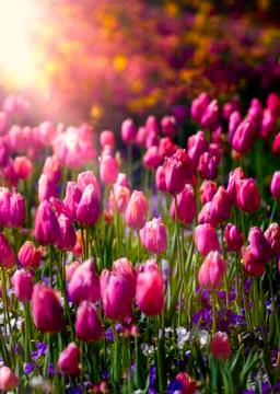 Sun-drenched Tulips Stock Photos