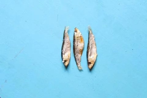 Sun dried fish. Soft focus. Art style Stock Photos