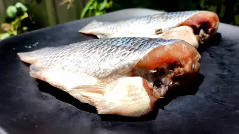 Sun dried fish2 Stock Footage 315141343