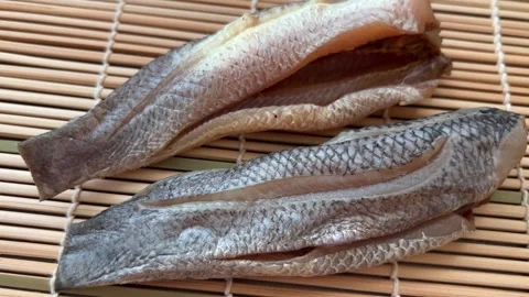 Sun Dried Marinated Fish (Mystus Rhegma) Stock Footage 244325923