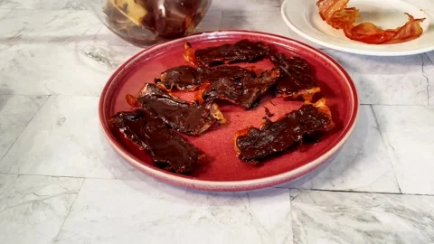 Sun dried Tomatoes Dish Stock Footage 319021290