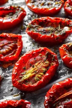 Sun dried tomatoes Stock Photos
