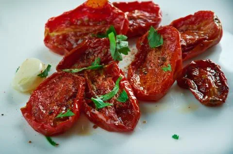 Sun-dried tomatoes. Foto stock
