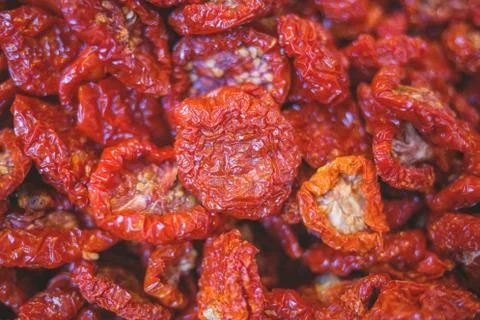 Sun dried tomatoes. Stock Photos